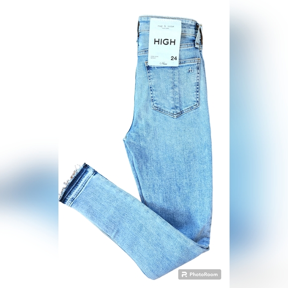 rag & bone NWT Nina High Rise Release Raw Skinny Jeans Montrose 24 Womens - Picture 8 of 16